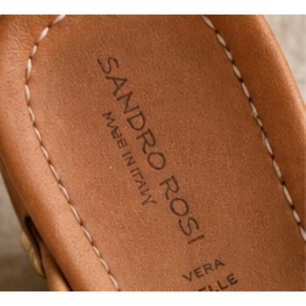Sandro Rosi Made In Italy Raffia Mule Clogs EU 39 Coastal Boho Heels - Picture 6 of 9